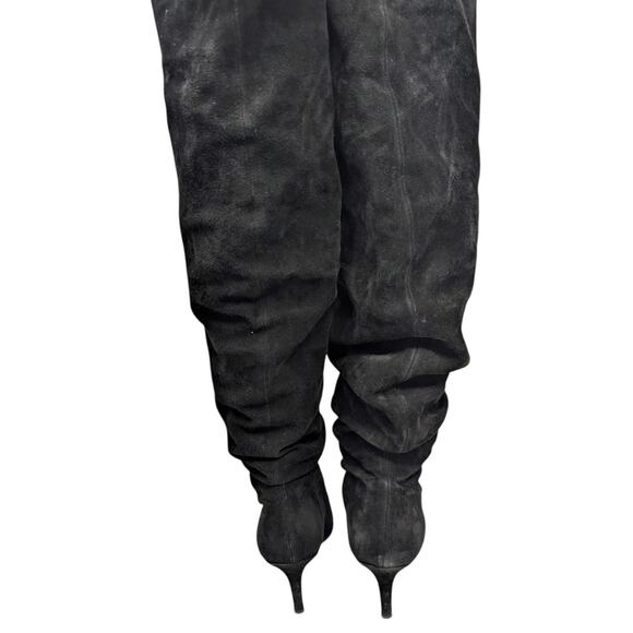 Stuart Weitzman Lafayette Black Suede Slouchy Over the Knee Boots Women’s Size 7 - Picture 6 of 9